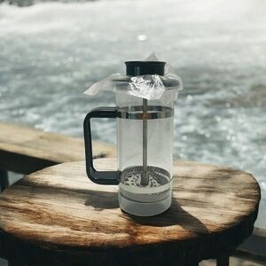 French Press 6.5" Black Stainless Steel Coffee Tea Maker Single Cup New